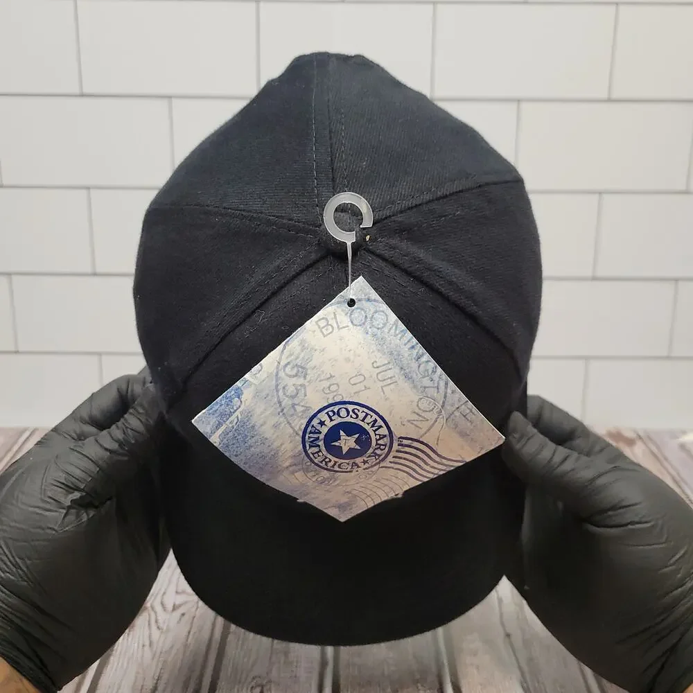 Made USA Wisconsin Stamp Snapback Hat Postmark America USPS Black Cap